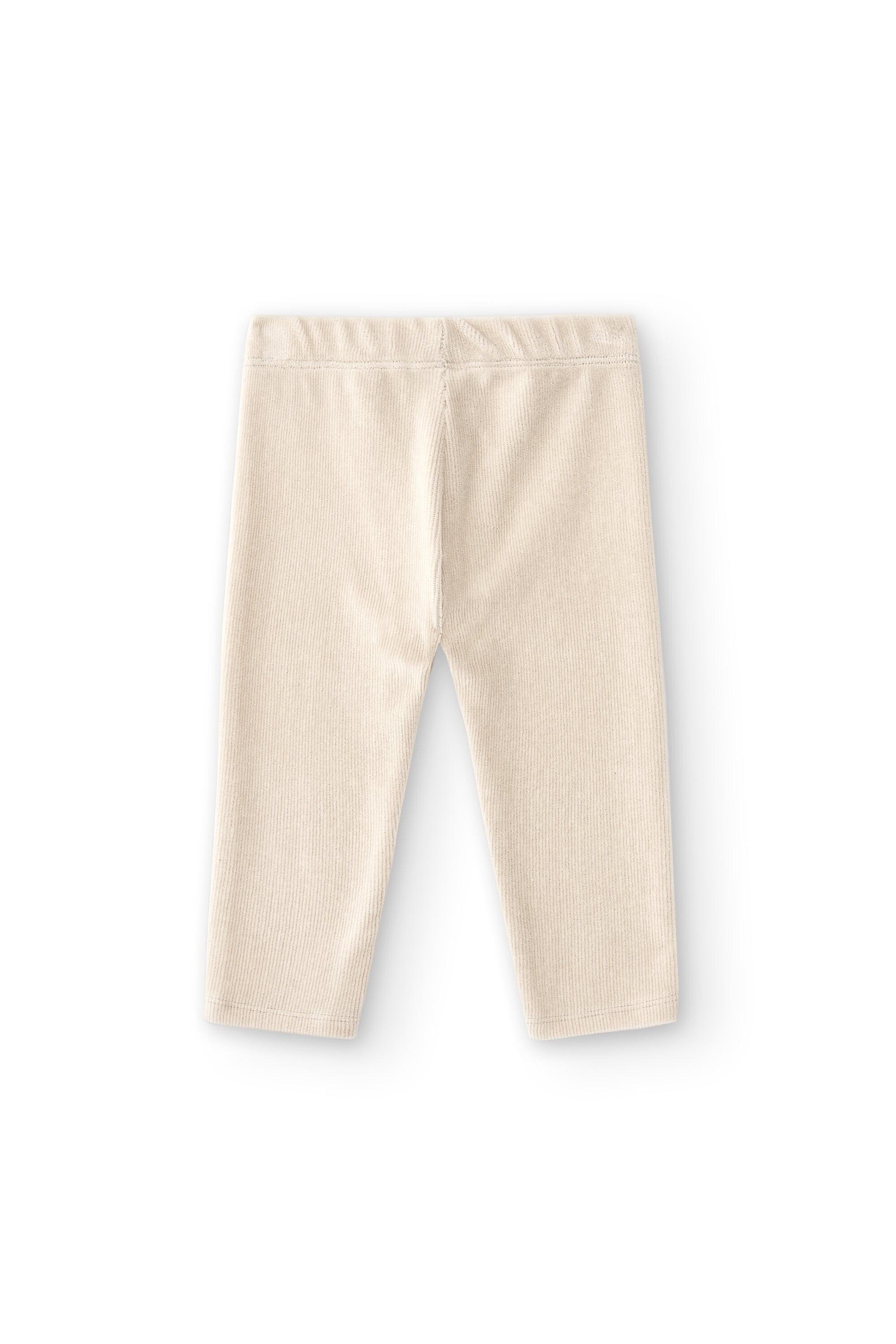 Leggings de bebê em veludo cotelê elástico, cor cru - 2/5