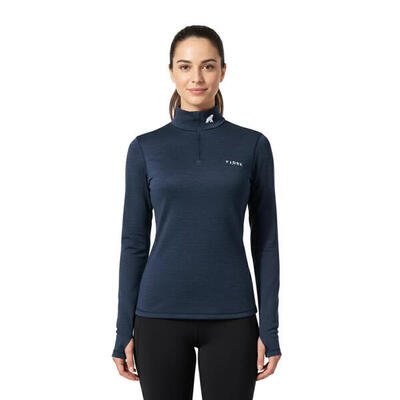 Dames-t-shirt met lange mouwen van 100% merinowol - bjork 210 zip