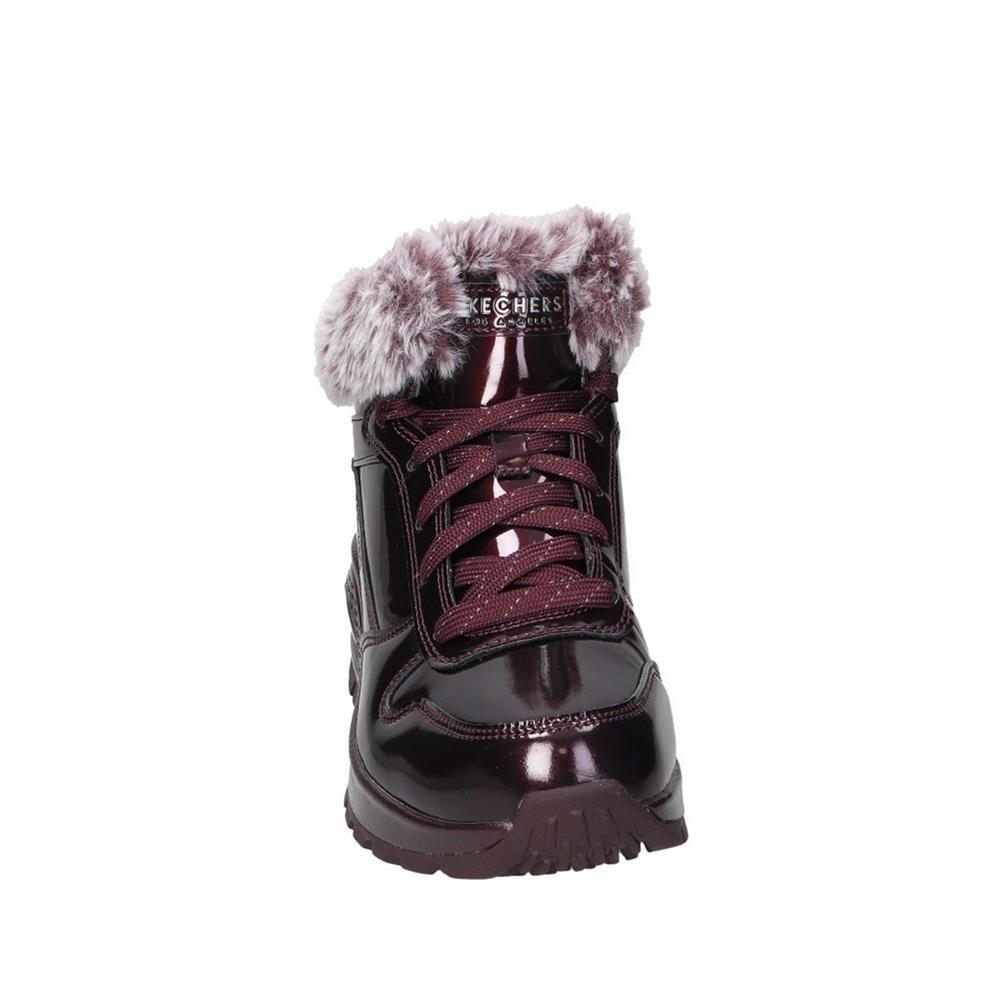 Baskets FEMME Skechers Uno Fiesty Winter Charol BORDEAUX 3/5