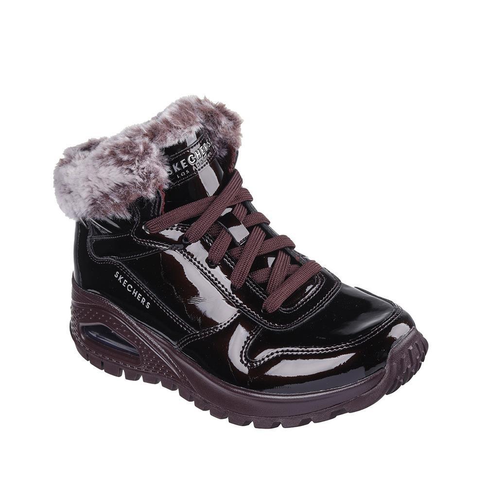 Baskets FEMME Skechers Uno Fiesty Winter Charol BORDEAUX 2/5