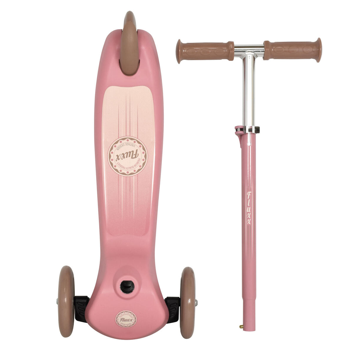 Trottinette 3 roues SPORTY pour les enfants dès 2 ans - Rose pastel 2/3