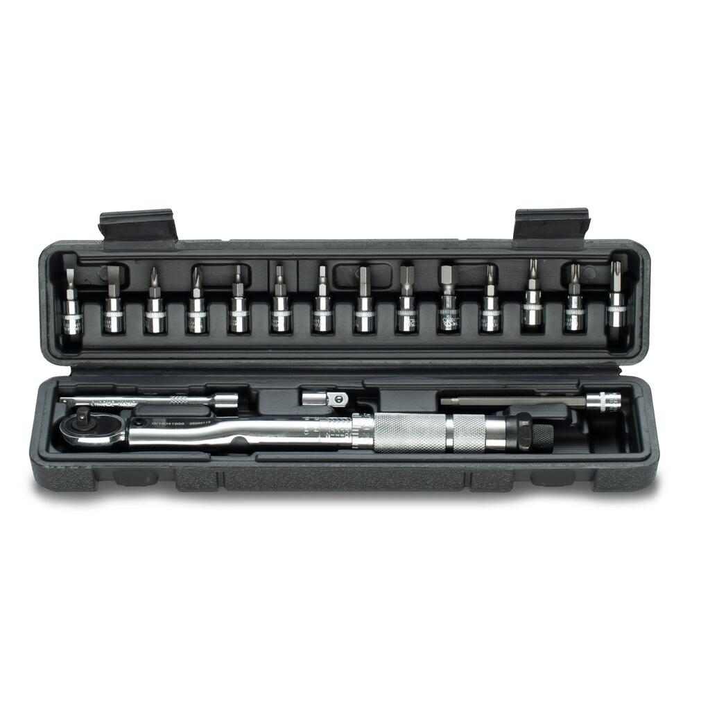 Bicycle torque wrench set 14 bits 1/4" 2-24 Nm