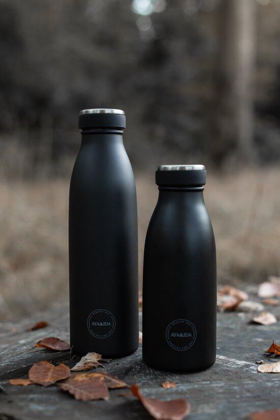 AYA&IDA Garrafa Térmica 350 ml – Preto Fosco 3/4