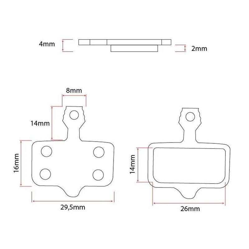 Placute frana eWheel RT002-S sinterizate  pentru trotinete electrice