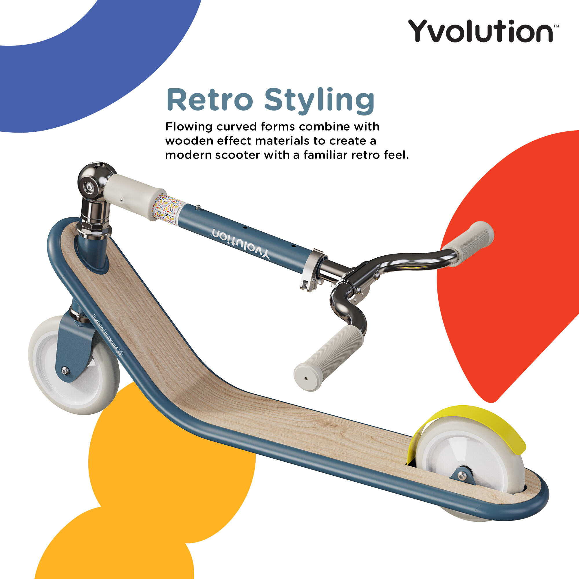 Yvolution Scoot Classic 2-Rad Scooter, klappbar und höhenverstellbar für Kinder 3/6