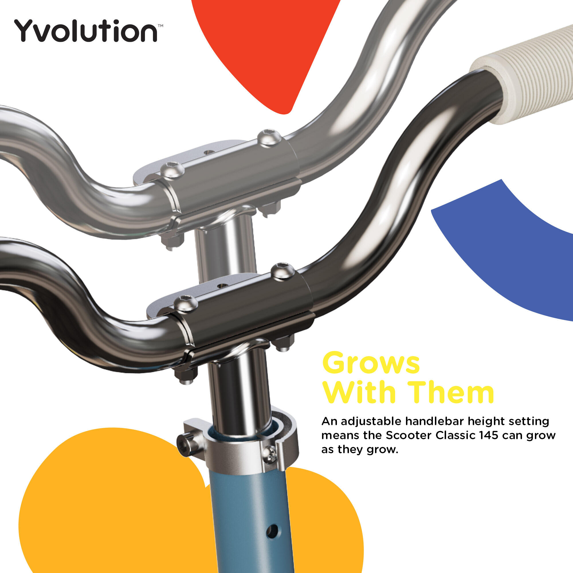 Yvolution Scoot Classic 2-Rad Scooter, klappbar und höhenverstellbar für Kinder 5/6