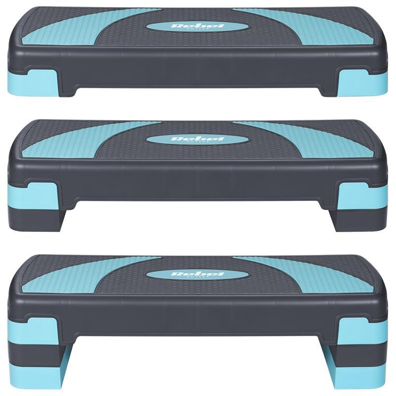 Stepper Aerobic Rebel Active, 3 Nivele (Gri/Albastru)
