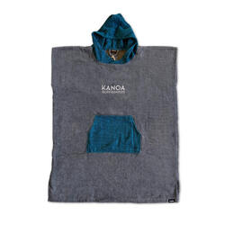 Poncho bleu/gris