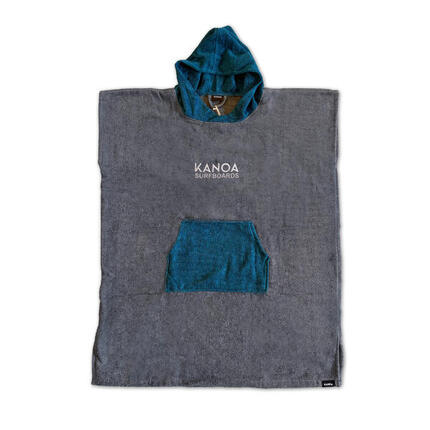 Szaro-niebieskie ponczo surfingowe z kapturem