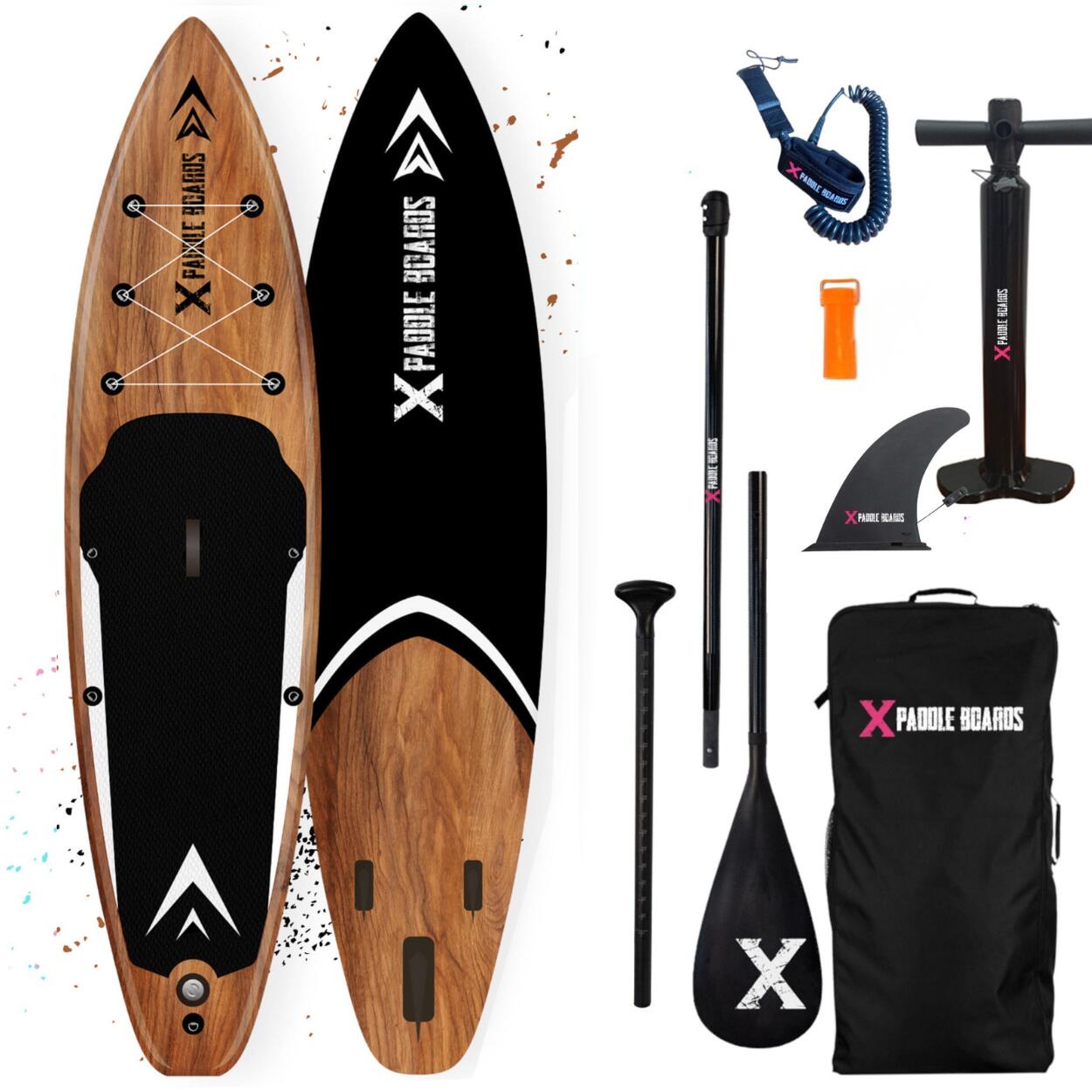 X Paddle Boards - Stand Up Paddle Gonflable Natural Pack Complet - Planche De Stand Up Paddle - Noir - Decathlon