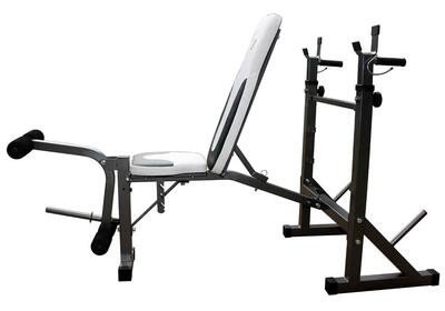Panca Porta Bilanciere Pieghevole GetFit Force Bench 860 - Schienale Regolabile.