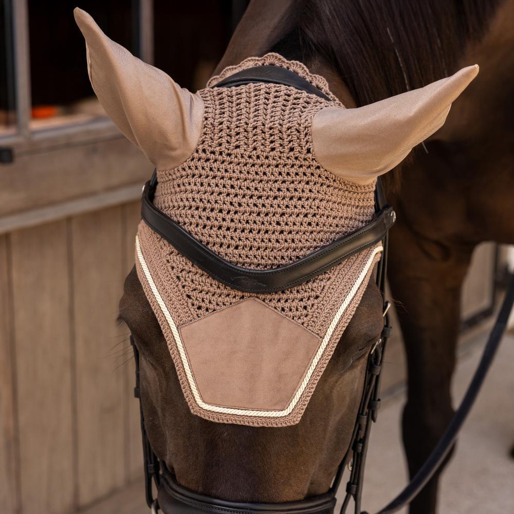 Cappuccio anti-insetti per cavallo in velluto Kentucky Horsewear Wellington 4/4
