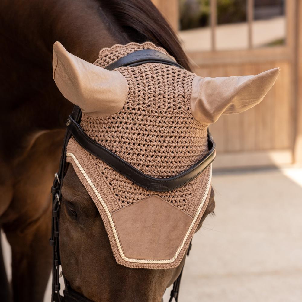 Cappuccio anti-insetti per cavallo in velluto Kentucky Horsewear Wellington 3/4