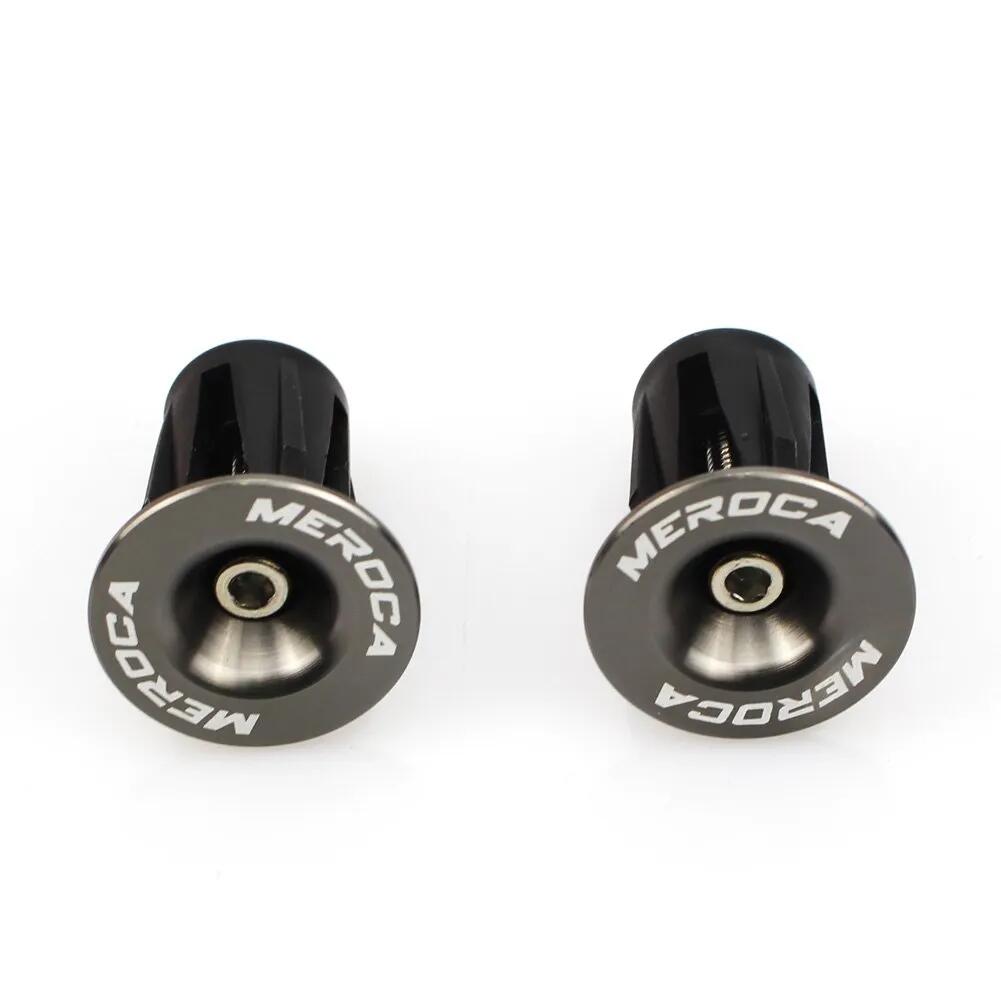 Bike handlebar end caps aluminium 22–24 mm M4 screw grey 19 g/pair