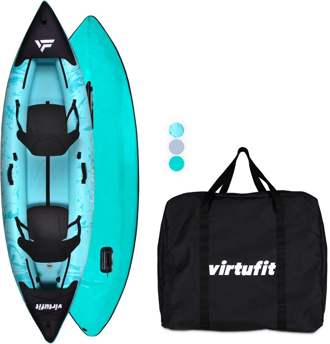VIRTUFIT Kayak - Turquesa - Com bancos de caiaque e bolsa de transporte - 2/3 pessoas