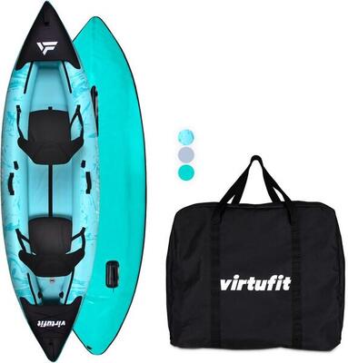 Kayak - turquoise - met kayak zitjes en draagtas - 2/3 personen