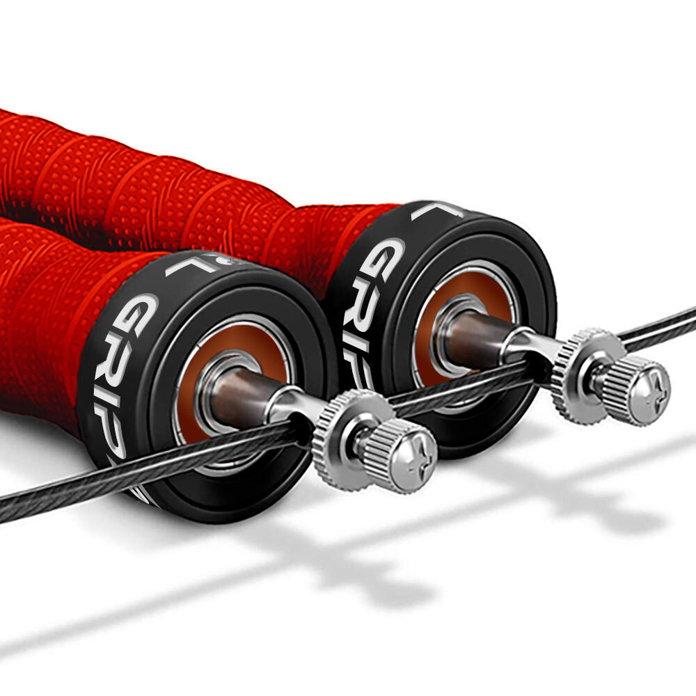 Corda de velocidade profissional ergonómica para boxe e cross RL Grips Vermelha 6/7