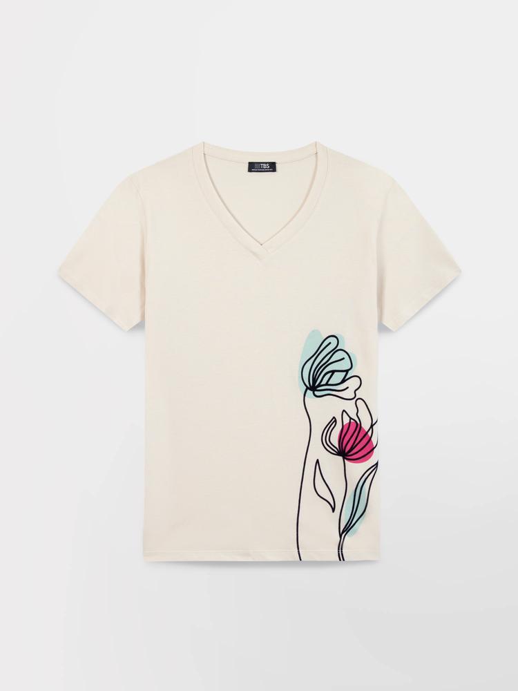 T-shirt manches courtes femme MELBATEE Craie 4/5