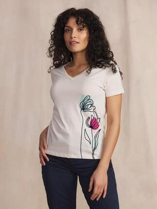 T-shirt manches courtes femme MELBATEE Craie