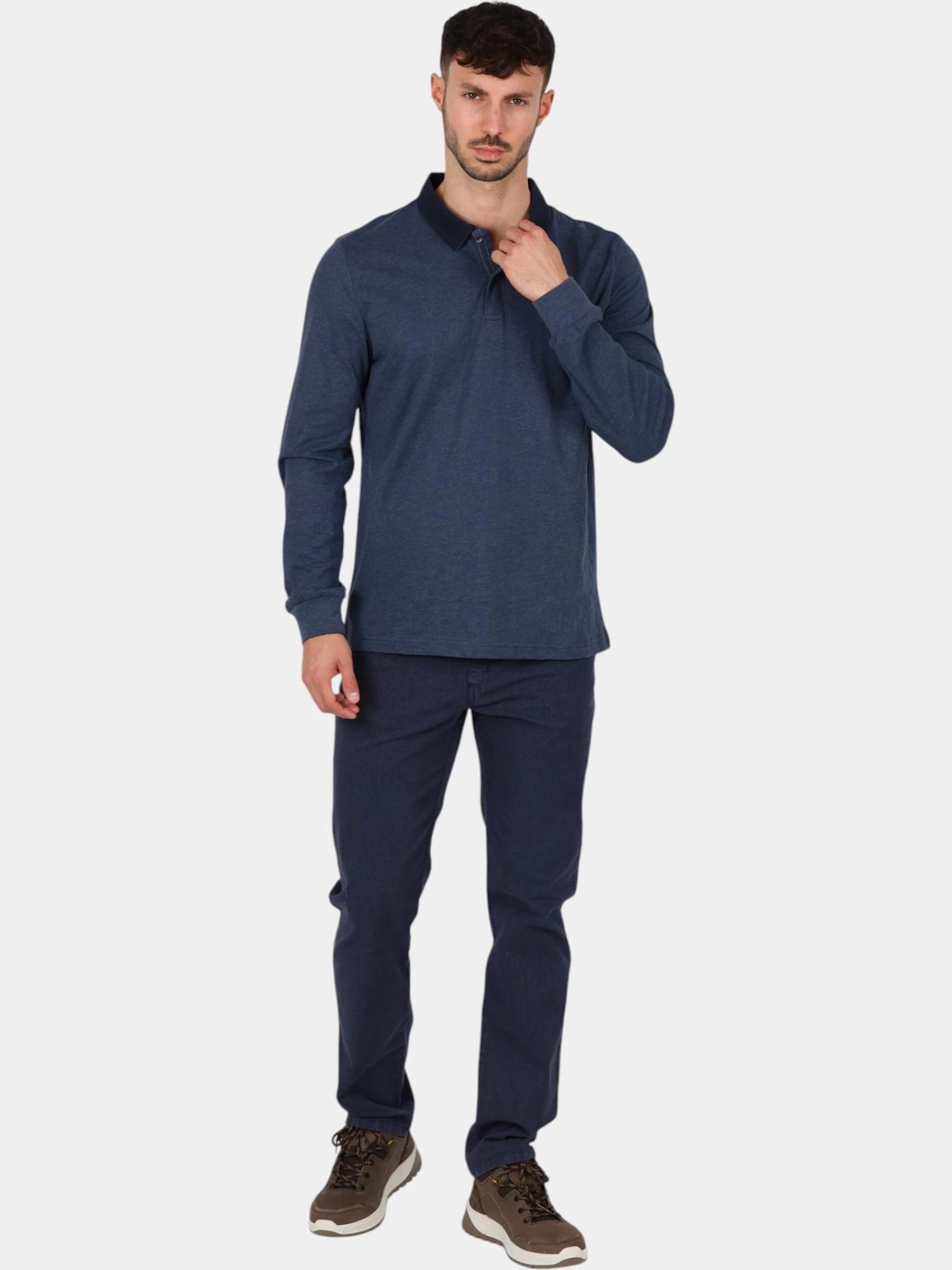 Polo manches longues homme PEKANPOL - marine 4/5
