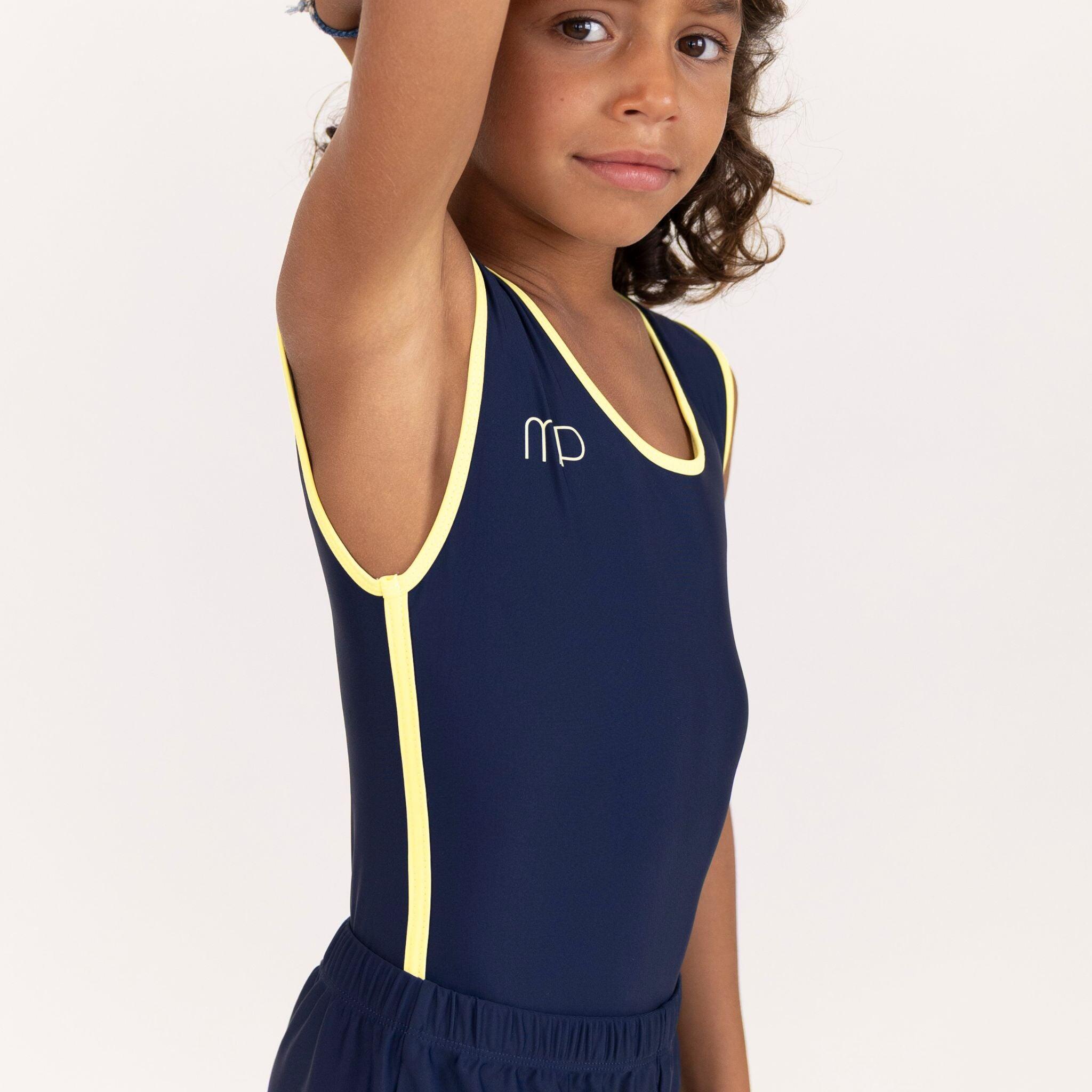 Maillot de gymnastique bleu et jaune garçon 2/4