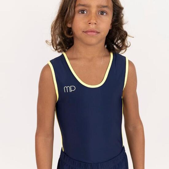 Maillot de gymnastique bleu et jaune garçon