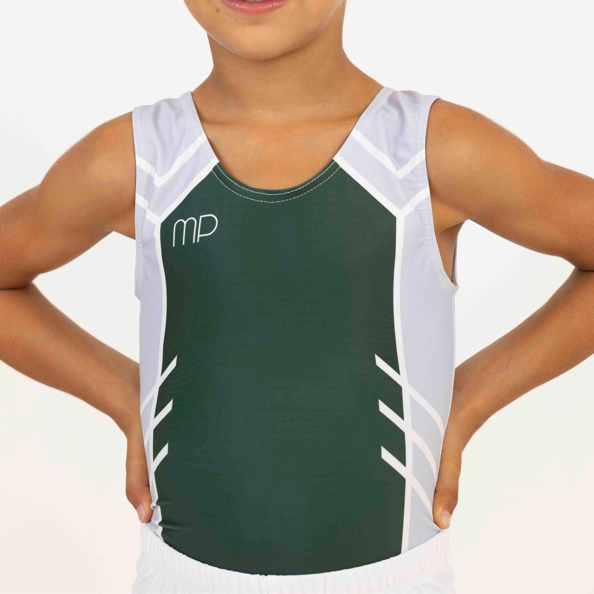Maillot de gymnastique vert et gris garçon 4/4