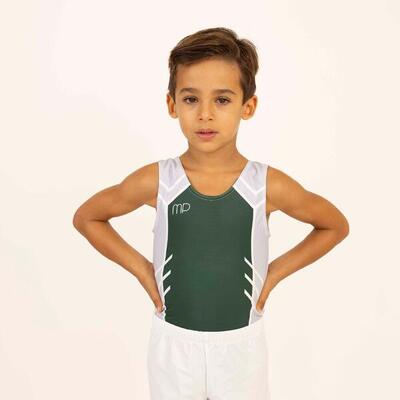 Body ginnastica verde e grigio bambino