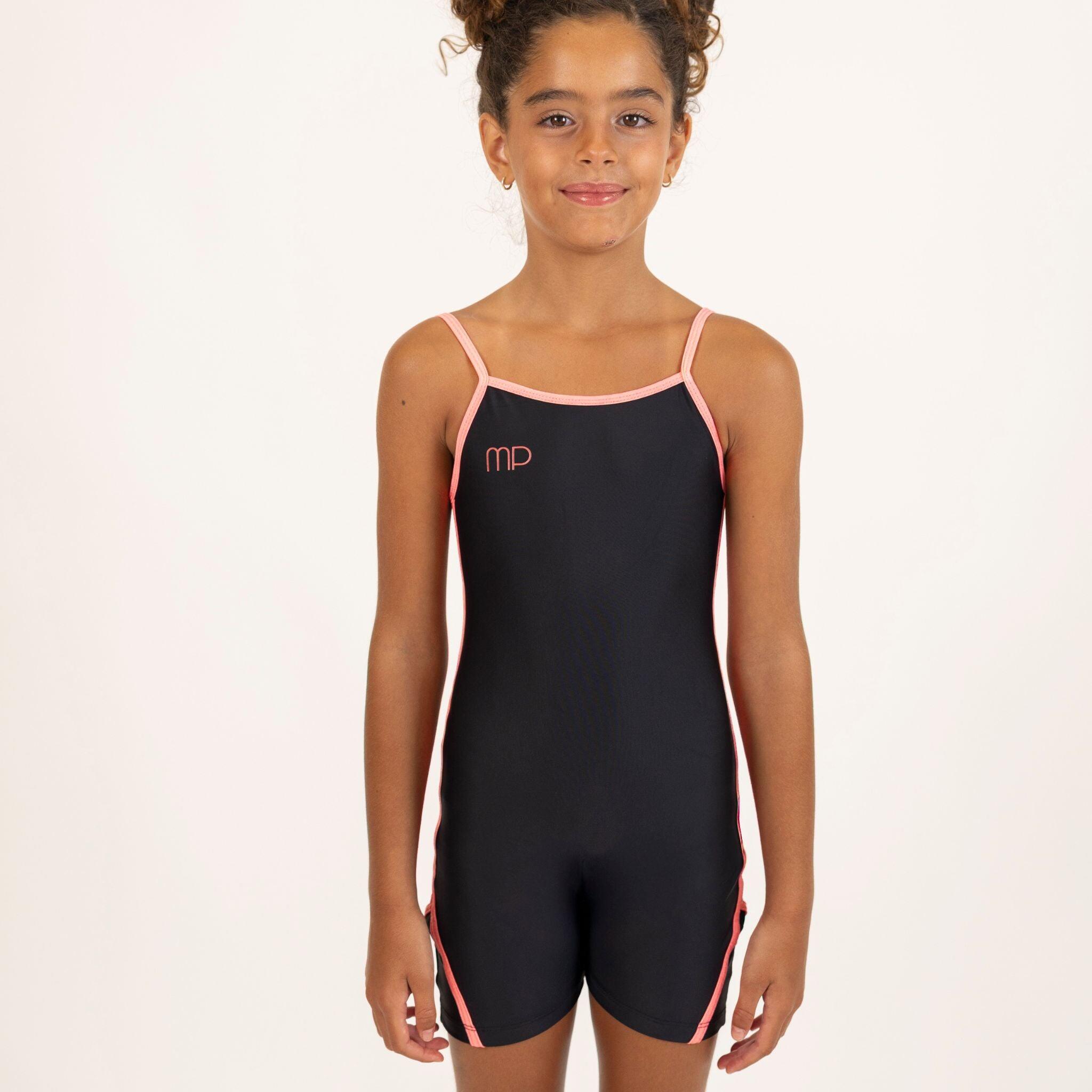 Mp Gymnastics - Combinaison Avec Short De Gymnastique Noir Fille - Justaucorps - Noir|rose - 10 À 12 Ans - Decathlon