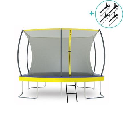 Trampolin Outdoor oval, 305x213cm, TÜV GS, Trampolin Komplett-Set mit Leiter