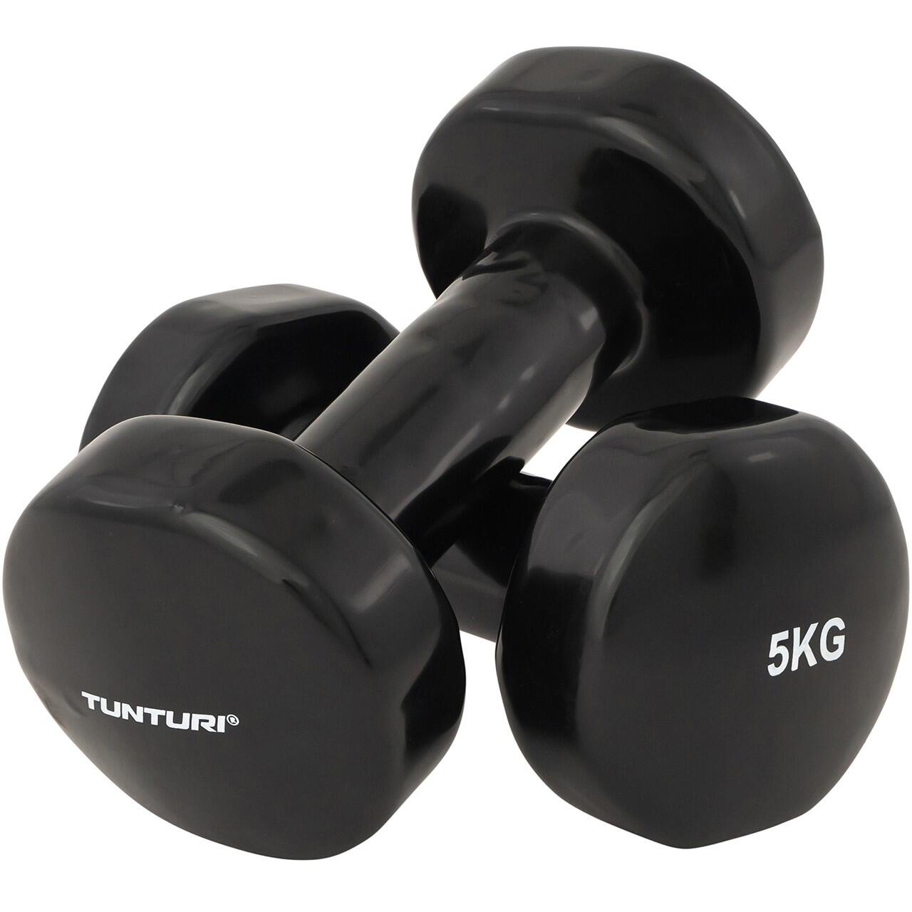 Tunturi - Haltères Vinyle 5kg Noir, La Paire - Haltère - 10 Kg - Decathlon