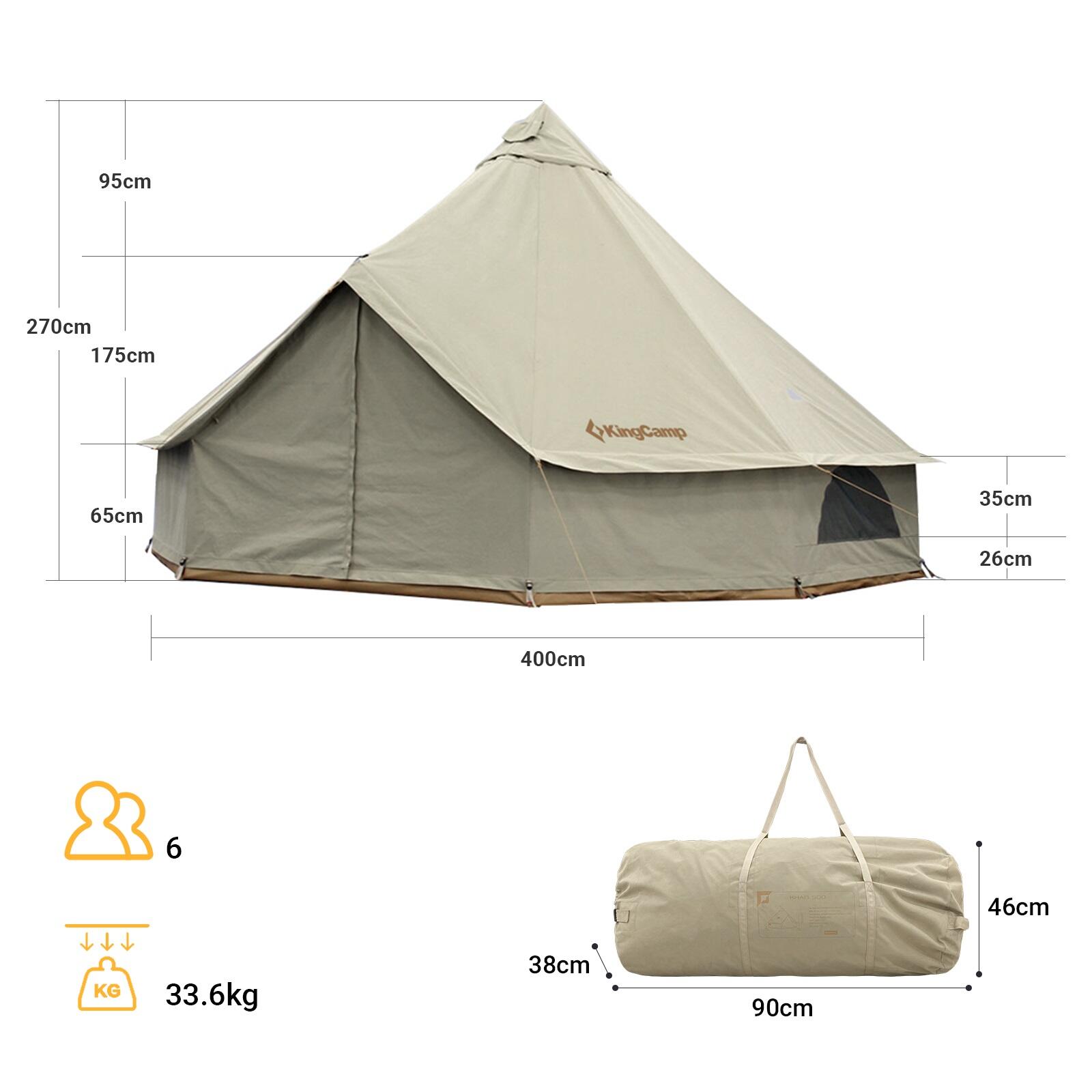 Glampingzelt KING CAMP Khan 400 x 400 x 270 cm 4/7
