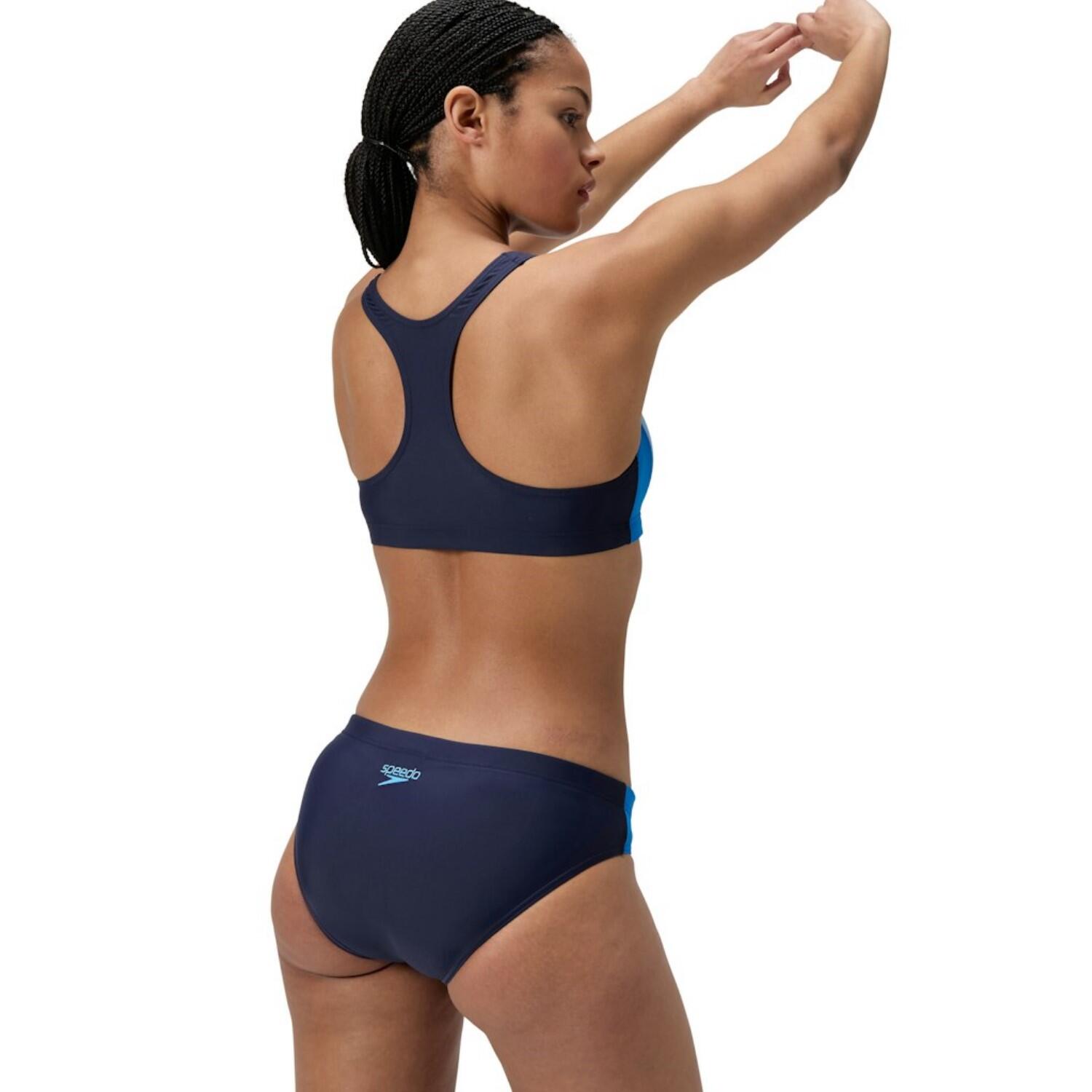 Speedo Colorblock Bikini Damen schwarz chlorbeständig 3/4
