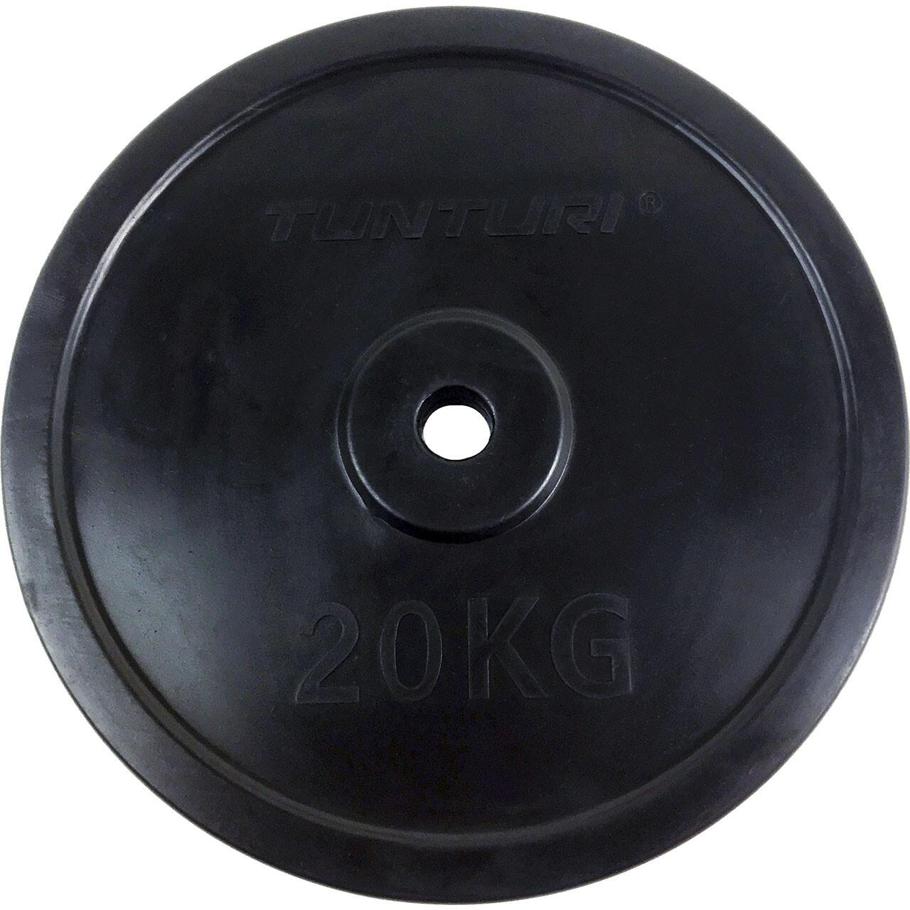 Tunturi - Disque Bumper Caoutchouc 20kg Noir, Unité - Poids De Musculation - Noir - 20 Kg - Decathlon