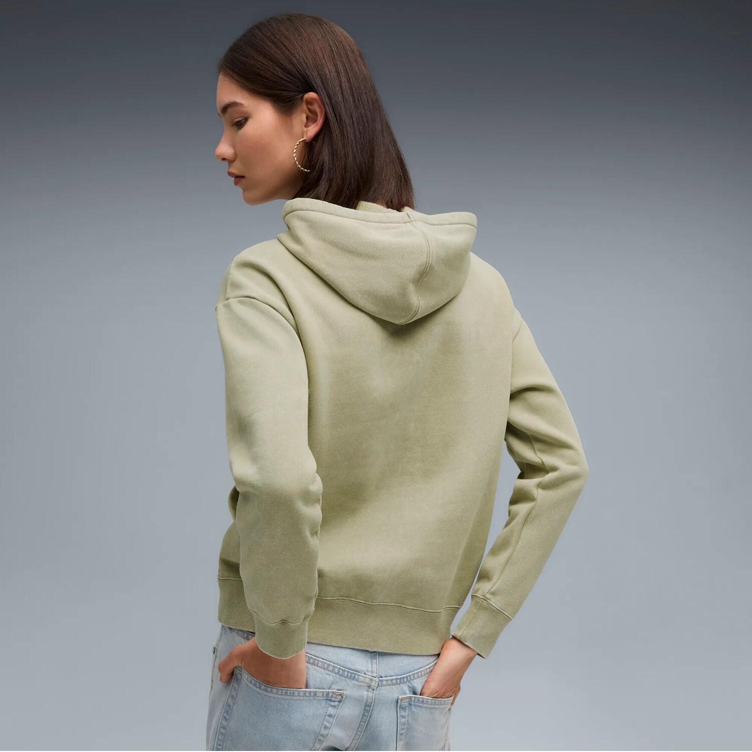 Puma Kapuzenpullover Elevated Relaxed Wash Damen mit Kägurutaschen 2/5