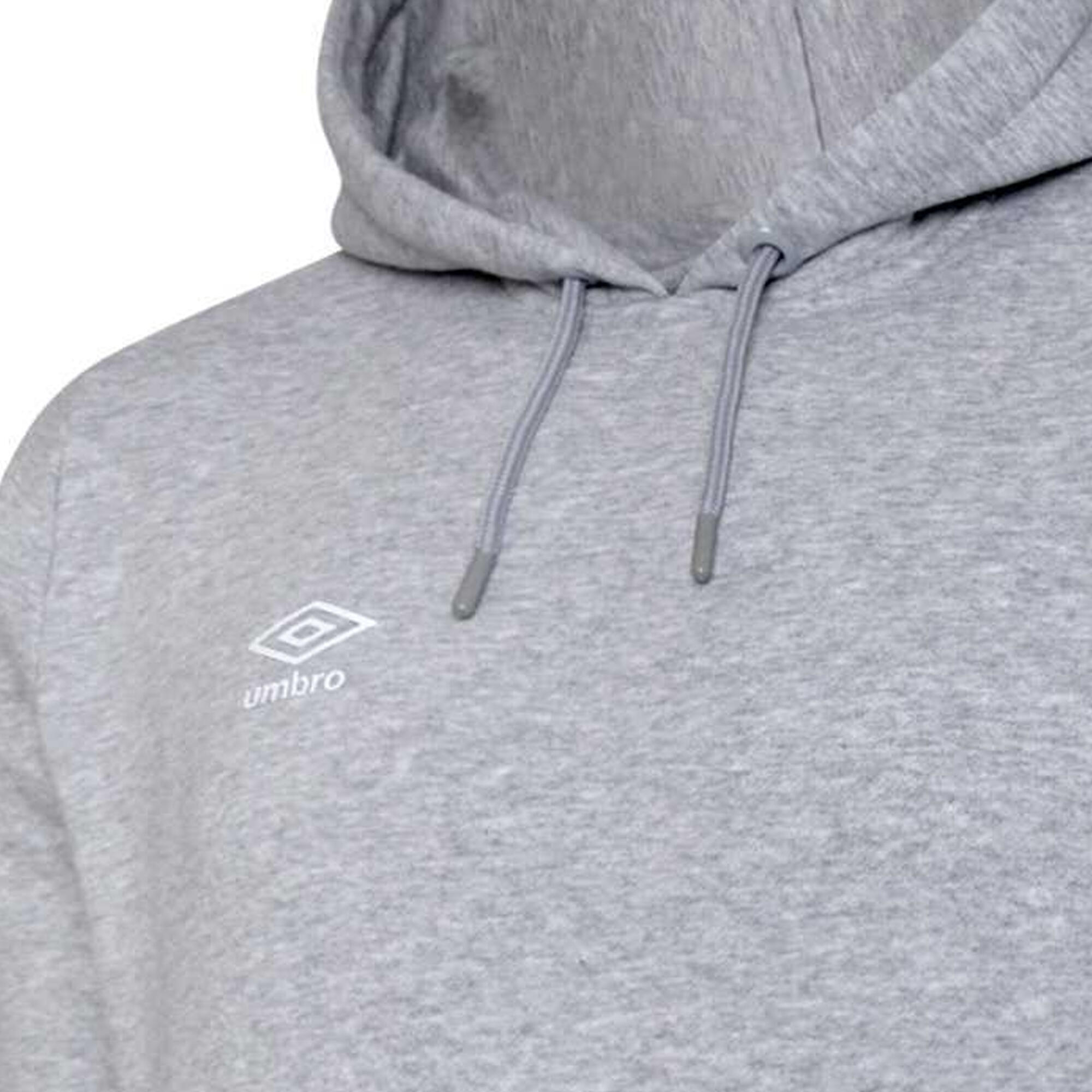 Childrens/Kids Club Leisure Drawstring Hoodie (Grey Marl/White) 3/4