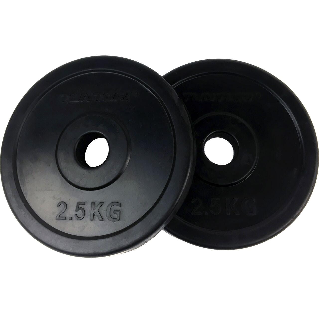 TUNTURI Rubber Plates 2.5kg, Pair