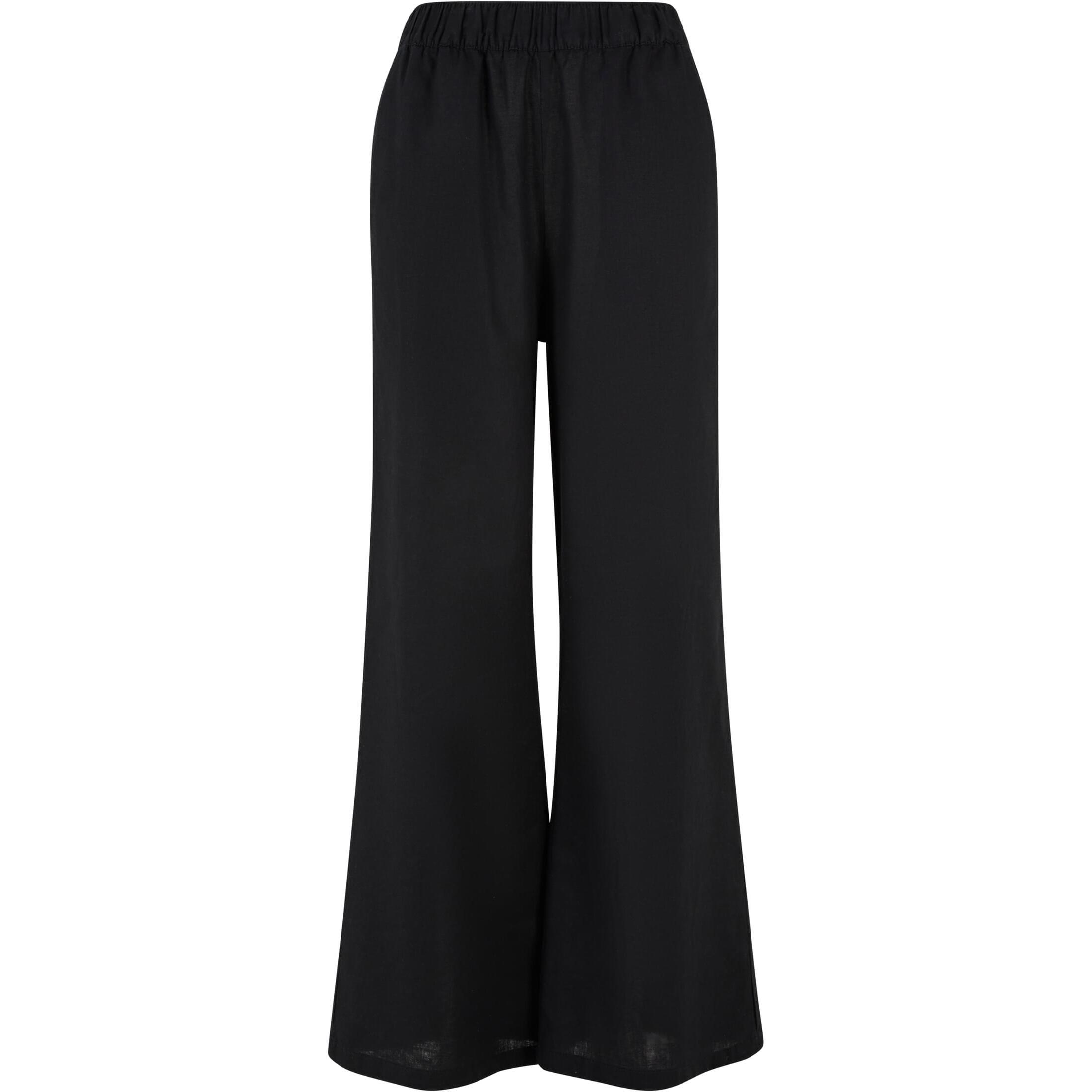 Urban Classics - Pantalon En Lin Mélange Femme Urban Classics Wide - Pantalons - Noir - Decathlon