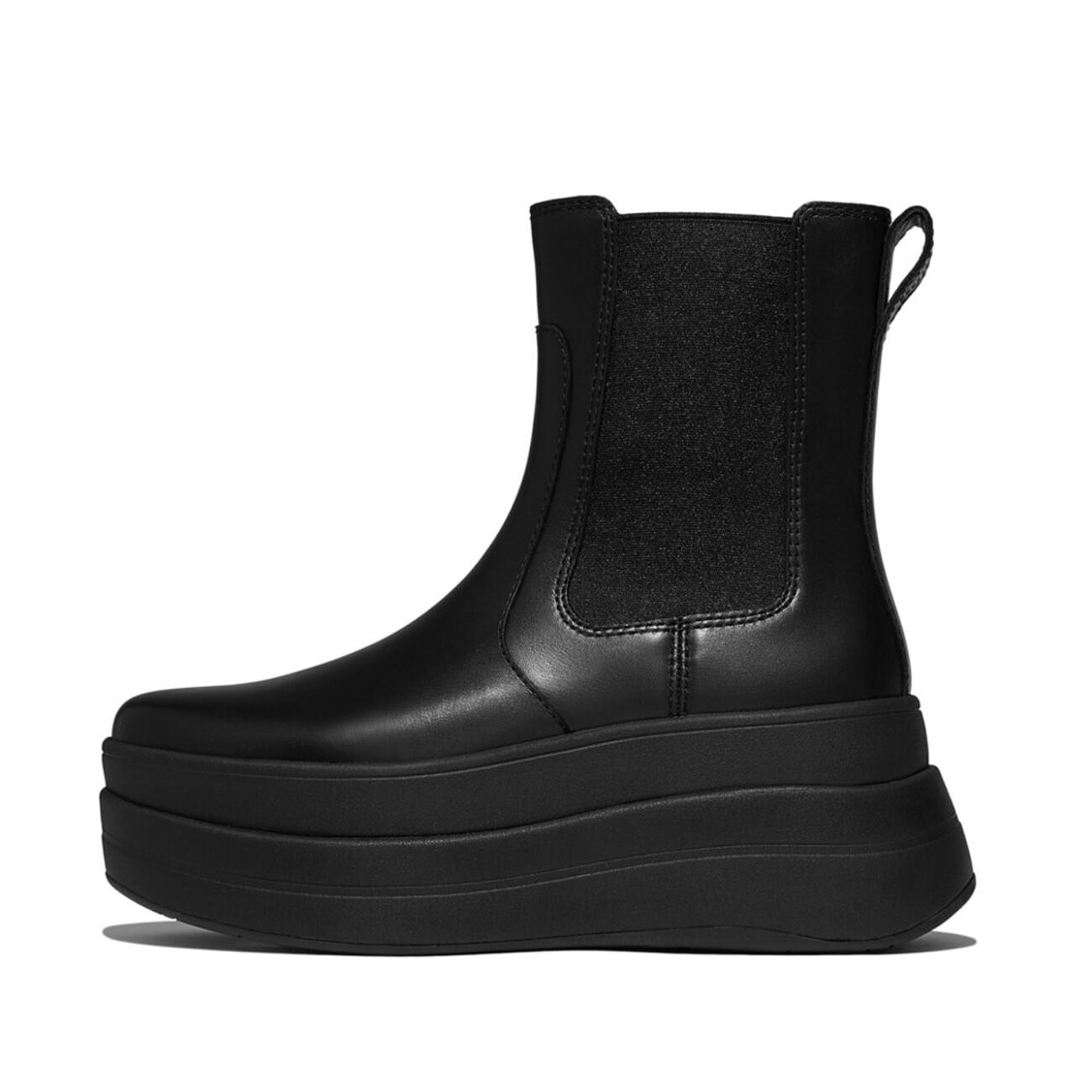 FITFLOP F-Mode Stack Leather Chelsea Boots  ZWART 41 3/7