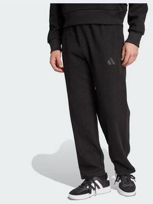 Pantalone uomo adidas all szn waffle knit open hem - nero