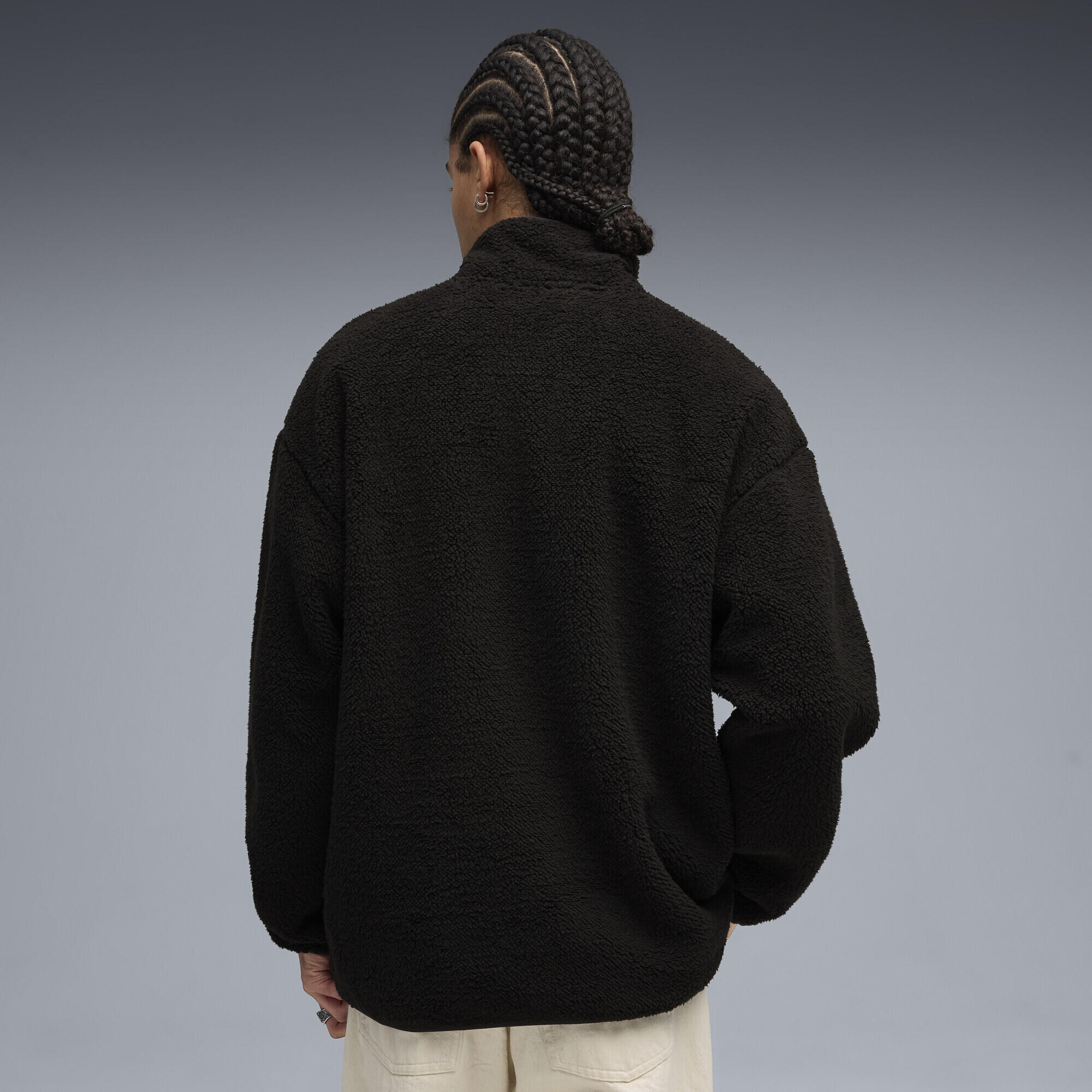 Chaqueta holgada para el invierno de borreguillo sintético con cremallera 3/5