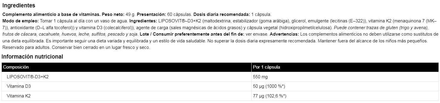 Liposomalna witamina D3 z K2 - 60 kapsułek IO.Genix