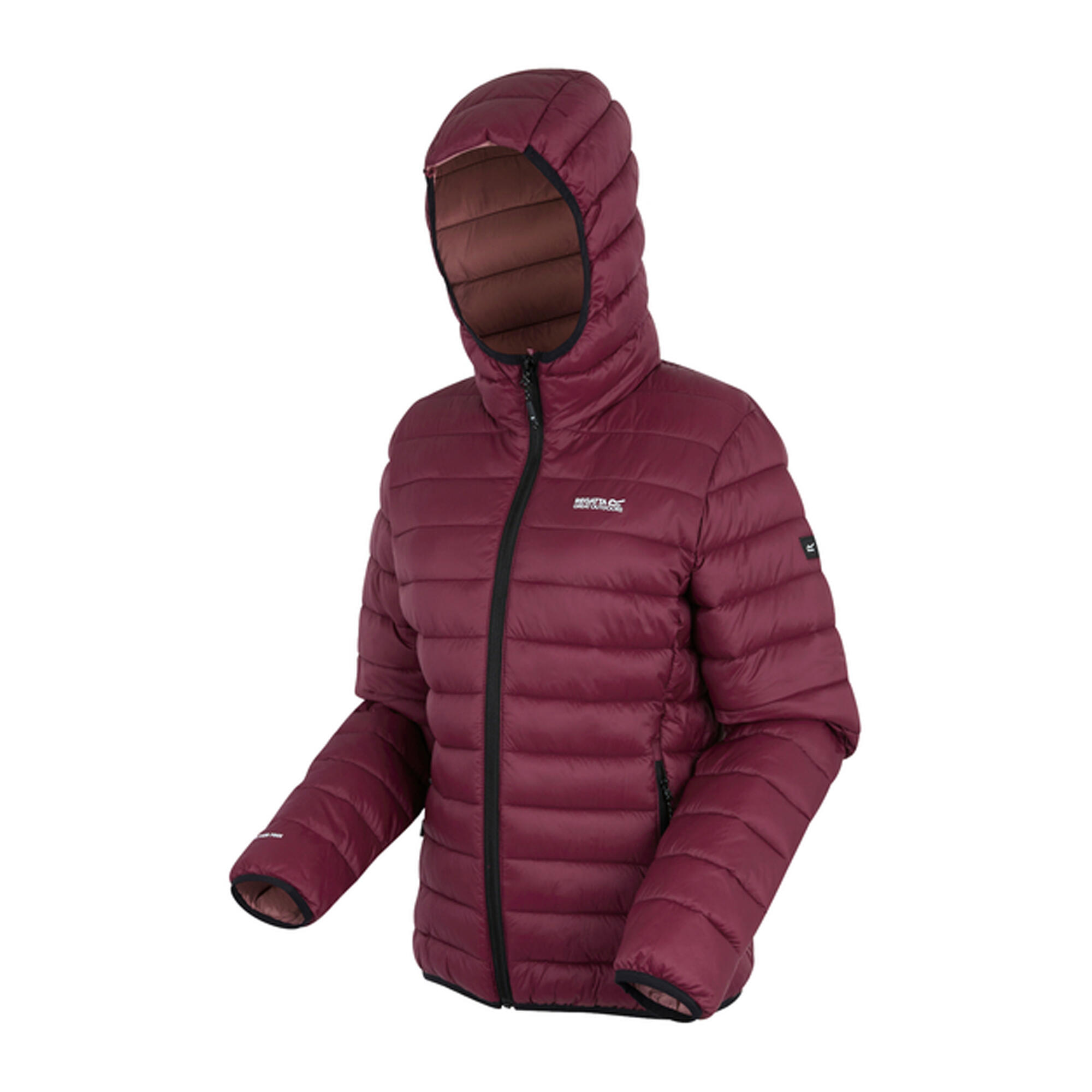 Veste matelassée courte à capuche pour femmes en Rouge