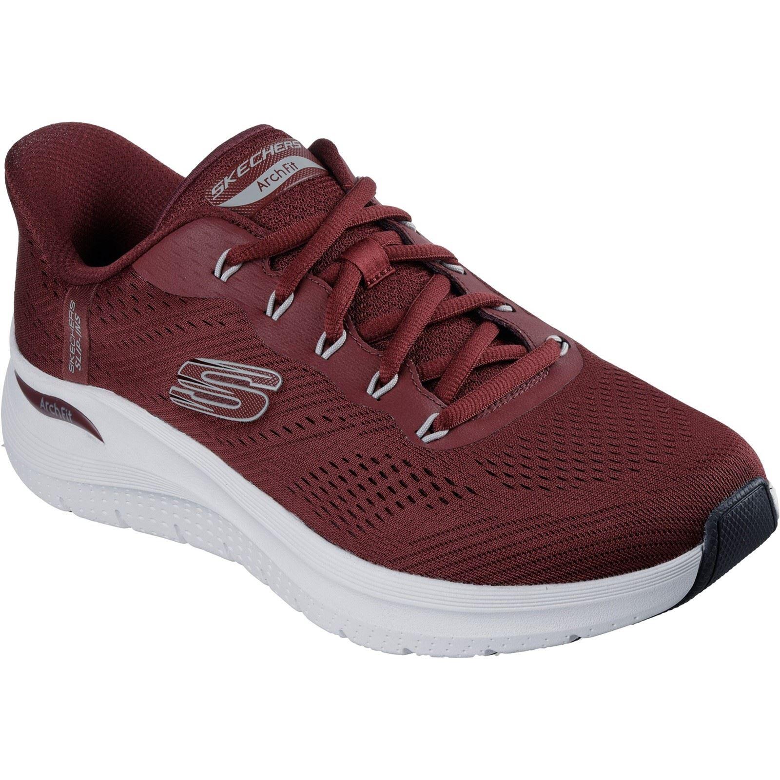 Skechers Arch Fit Lestur Textile Men's Burgundy Trainers