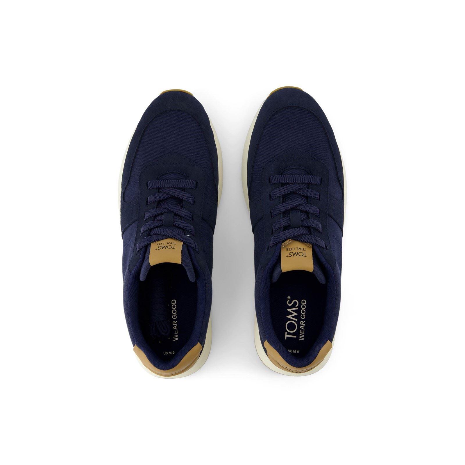 Sneakers Retro Uomo TOMS TRVL LITE in Pelle Blu 4/5