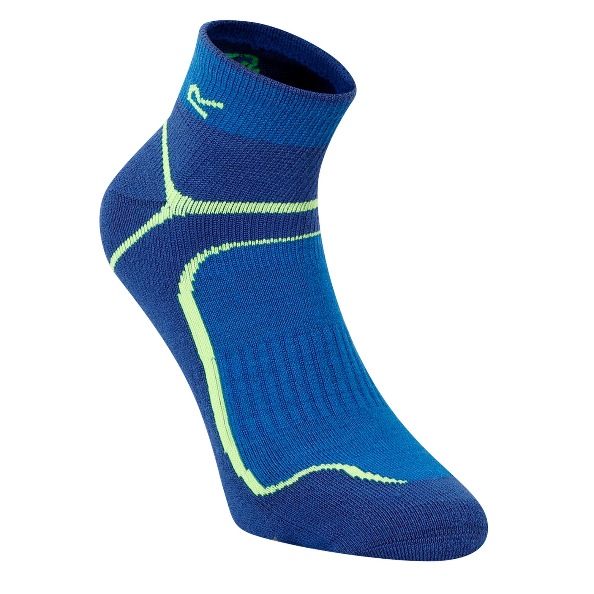 REGATTA Mens Trail Merino Mix Ankle Socks (Blue/Lime Punch)