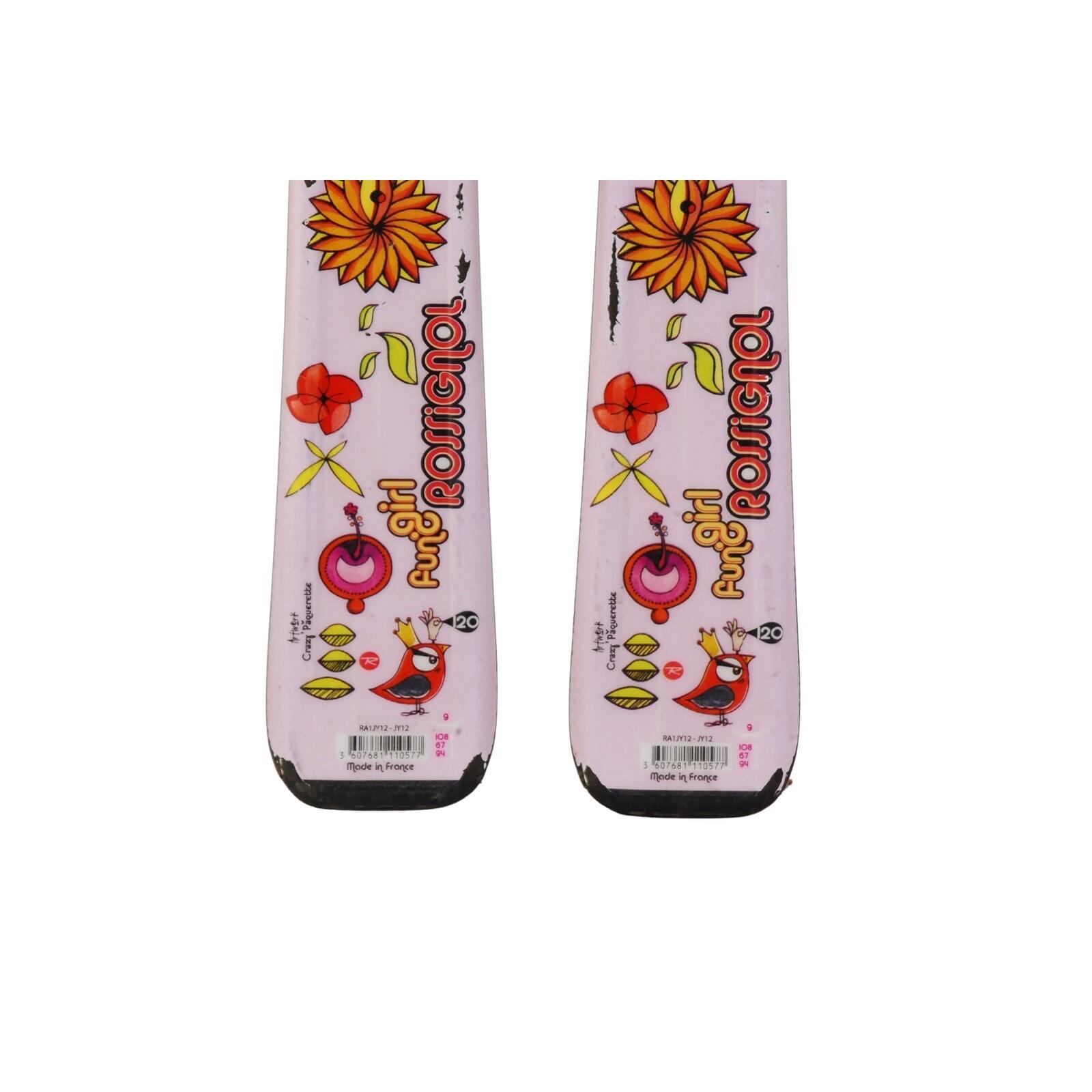 RECONDITIONNE - Ski Rossignol Fun Girl Crazy + Fixations 4/5