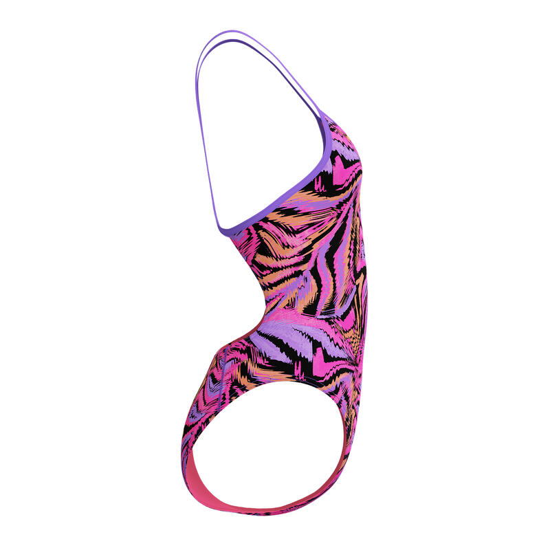 Costum inot femei Speedo Printed Turnback negru/roz