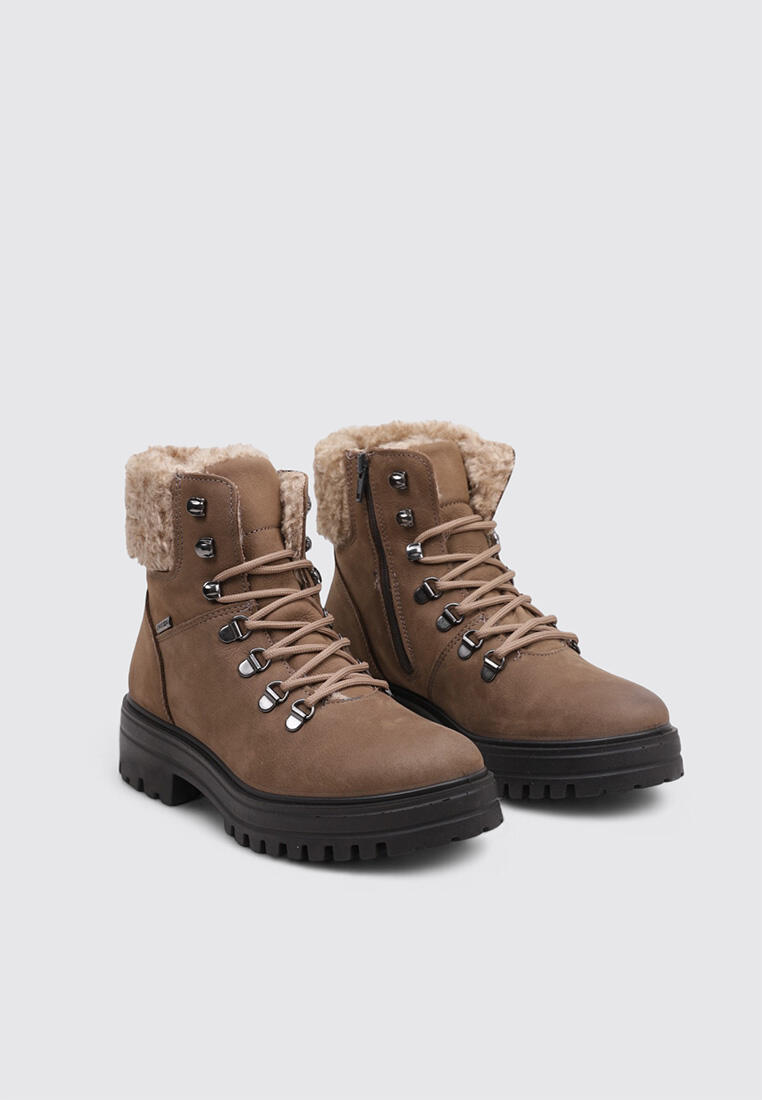 Bottes plates femme Imac 857508, cuir marron 2/4
