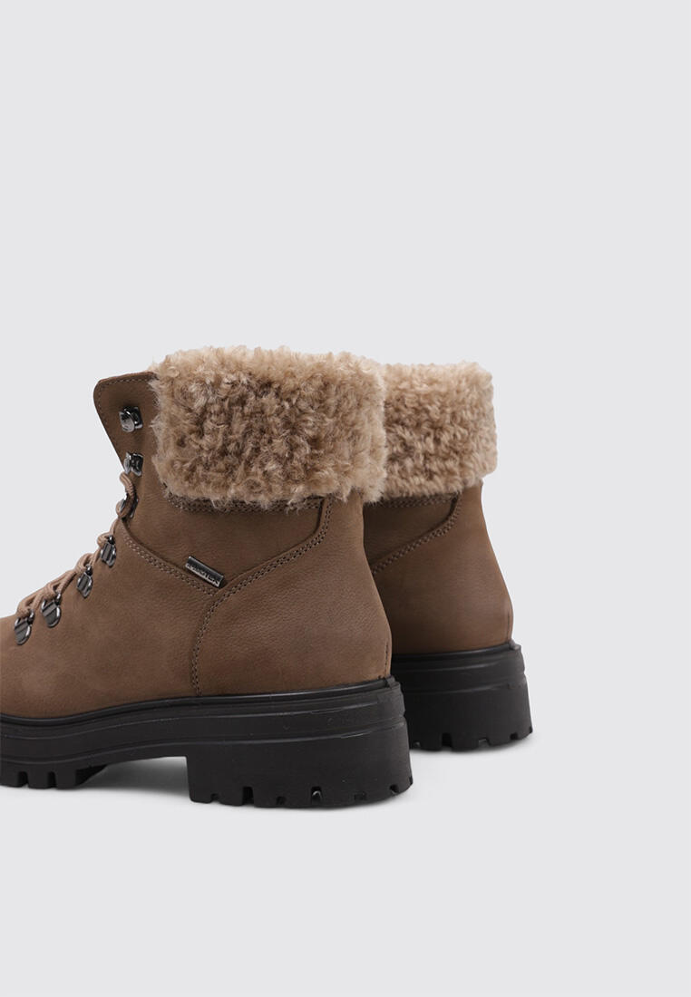 Bottes plates femme Imac 857508, cuir marron 4/4